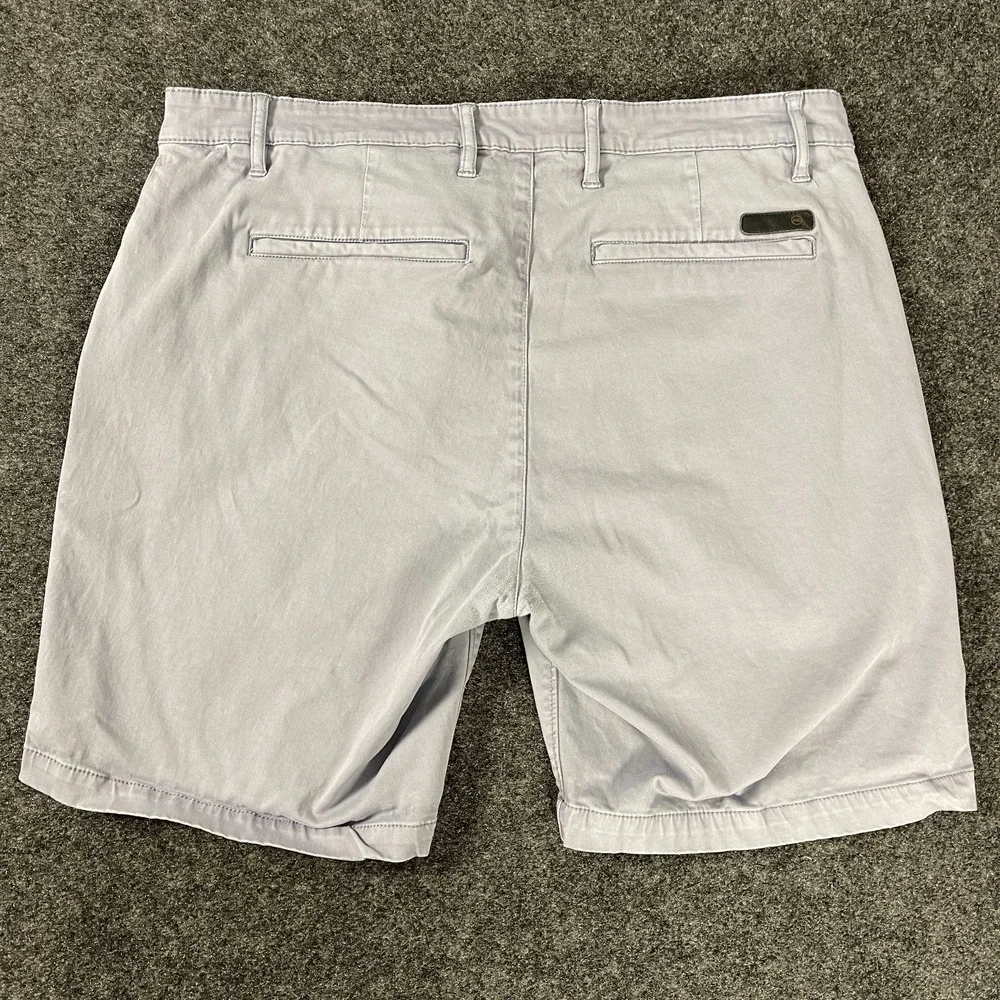 AG Wanderer Slim Shorts Mens 38 Gray Stretch Chino Casual Flat Front